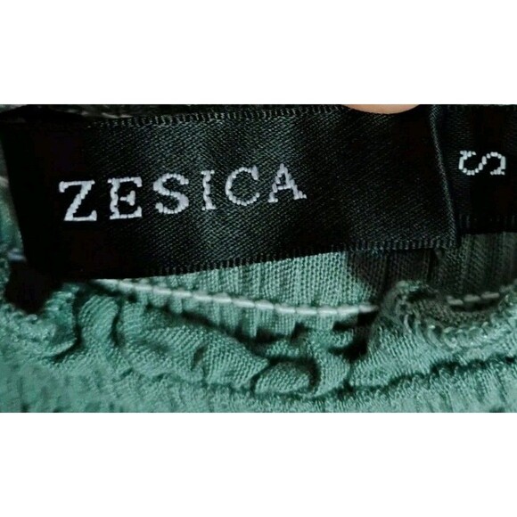 Zesica Women's Blue/Green Ruffled Boho Maxi Dress with Smocked Detail, Size S‎ - Picture 4 of 7